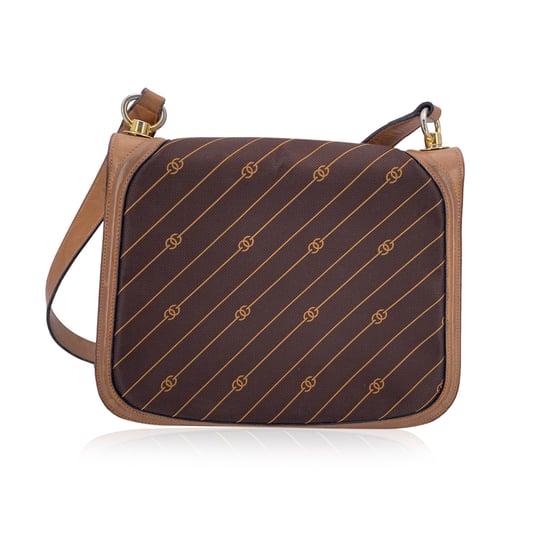Gucci Vintage stoffen schoudertas met diagonaal logo - Image 3