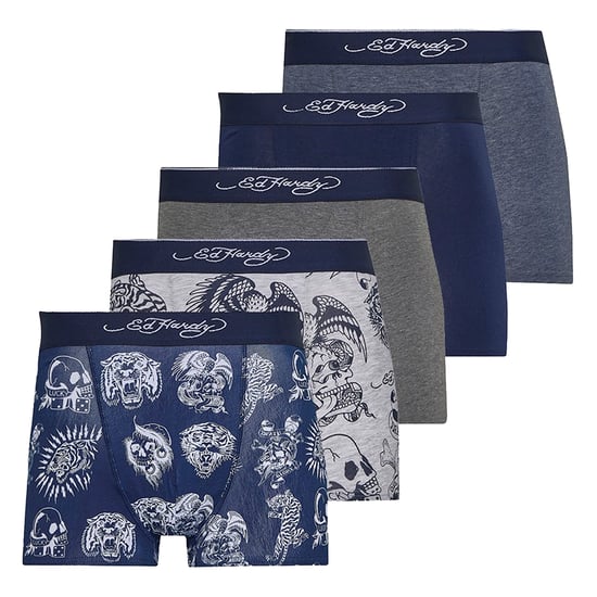Heren Lonty 5-Pack Boxershorts Katoen Grijs Navy Antraciet Ondergoed - Image 1