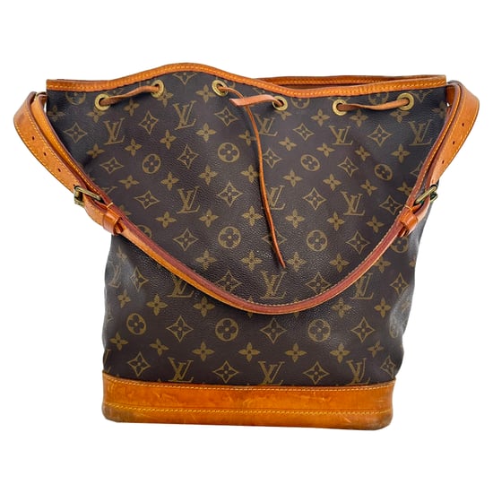 Louis Vuitton grote Noe Monogram bucket bag in bruin gecoat canvas - Image 1