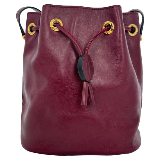 Cartier Must De Cartier bucket bag in bordeauxrood leer - Image 3