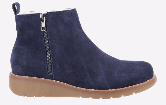 Hush Puppies Libby Suède Dames Marineblauwe Laarzen - Image 1