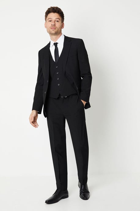 Tailored Fit Black Essential Waistcoat - Image 2