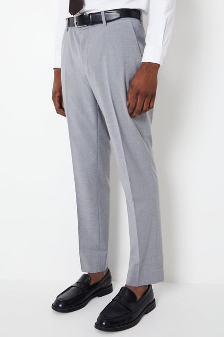 Tailored Fit Light Grey Essential Suit Trousers - Image 5