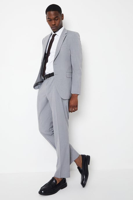 Tailored Fit Light Grey Essential Suit Trousers - Image 6
