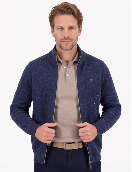 Gebreid vest Fynch Hatton blauw wol - Image 1