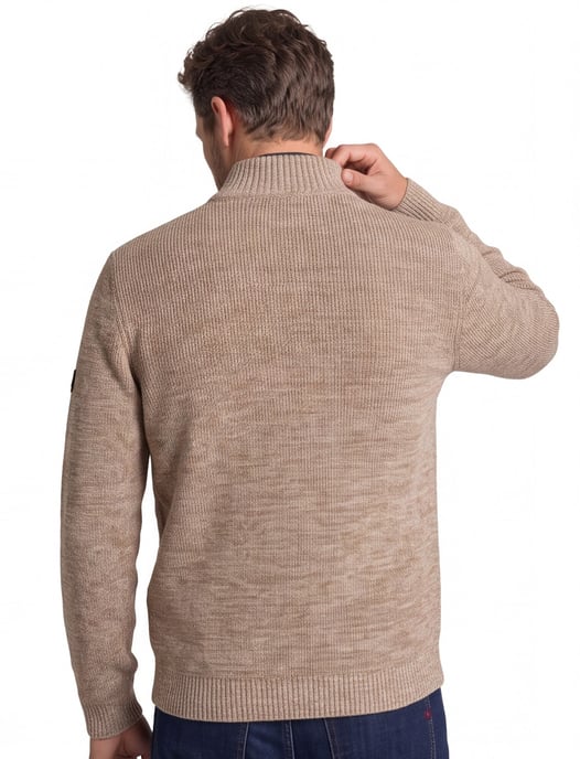 vest Camel Active beige gemêleerd katoen - Image 2
