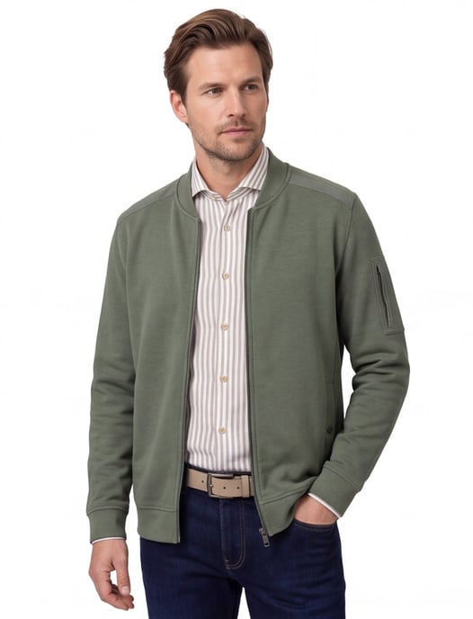 Casa Moda vest groen regular fit katoen zonder capuchon - Image 1