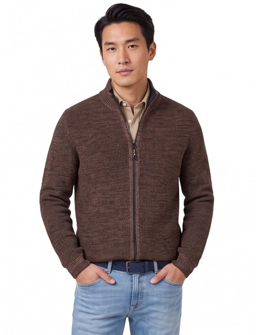 vest Camel Active donkerbruin gemêleerd katoen - Image 1