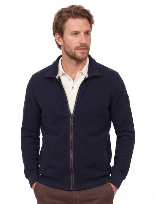Vest Casa Moda donkerblauw rits zonder capuchon - Image 1