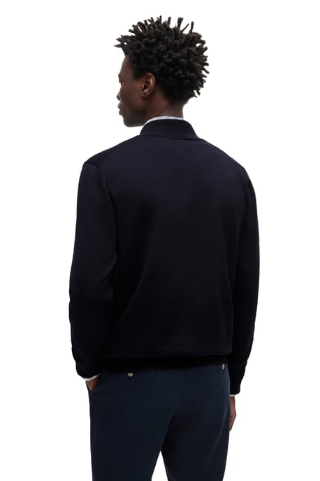 Hugo Boss vest blauw effen wol opstaande kraag rits - Image 2