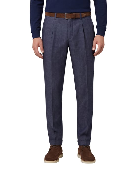 Gardeur Pantalon katoen donkerblauw flatfront katoen - Image 1
