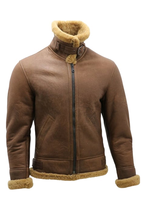 Heren Ginger Brown B3 WW2 Lamsleer Vlieger Aviator Jack - Houston - Image 6