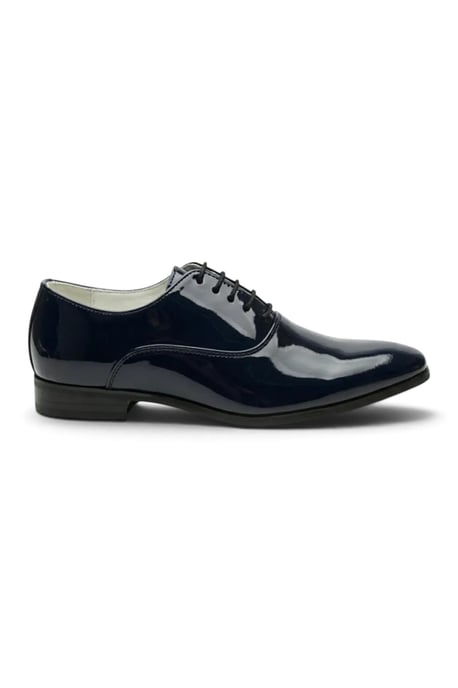 Heren Marineblauwe Formele Patenten PU Leren Oxford Dresschoenen - M64340 - Image 1