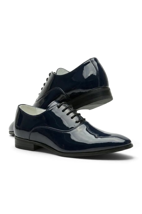 Heren Marineblauwe Formele Patenten PU Leren Oxford Dresschoenen - M64340 - Image 2