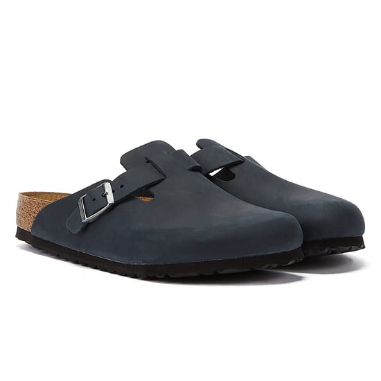 Men's Birkenstock Boston Leather Sandals in Black - Image 1