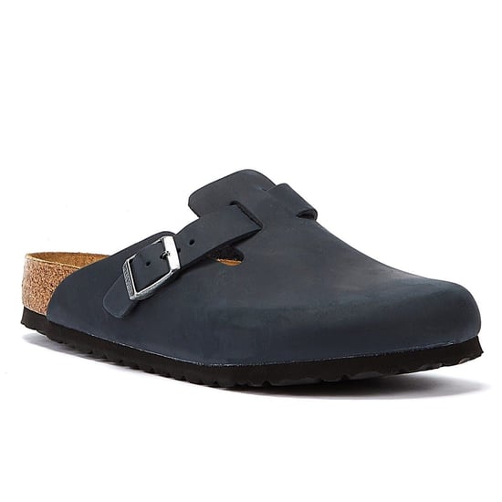Men's Birkenstock Boston Leather Sandals in Black - Image 2