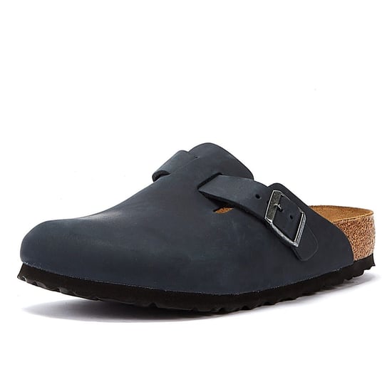 Men's Birkenstock Boston Leather Sandals in Black - Image 3