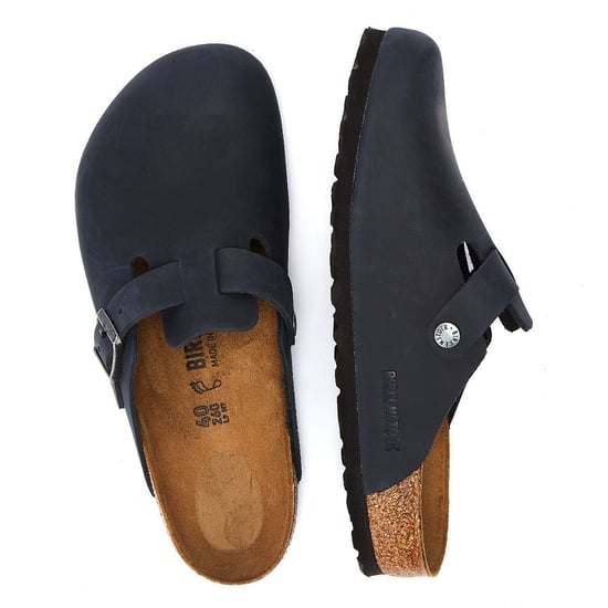 Men's Birkenstock Boston Leather Sandals in Black - Image 6