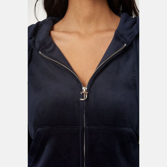 Juicy Couture Robertson Classic Jacket Polyester Dames Blauwe Hoodie Sweatshirt - Image 6