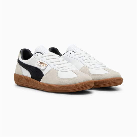 Puma Palermo leren sneakers in wit/zwart - Image 1