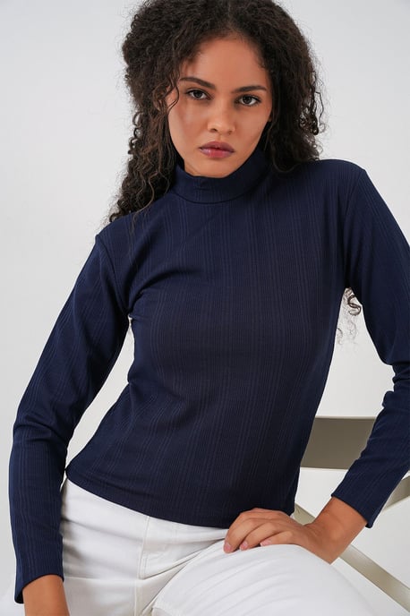 Geribbelde Halve Col Lange Mouw Body - Image 3