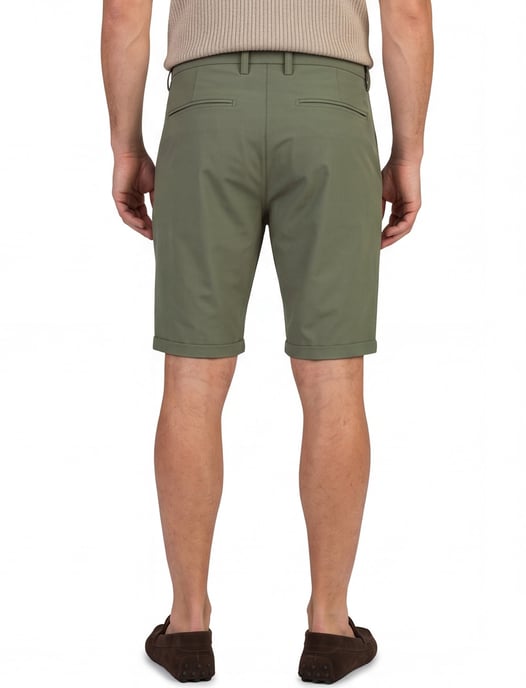 Donkergroene korte broek New Zealand van polyamide met omslag - Image 2