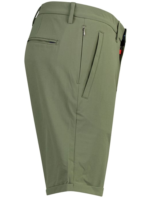 Donkergroene korte broek New Zealand van polyamide met omslag - Image 3
