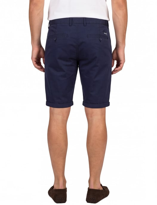 Donkerblauwe korte broek New Zealand katoen met omslag - Image 2