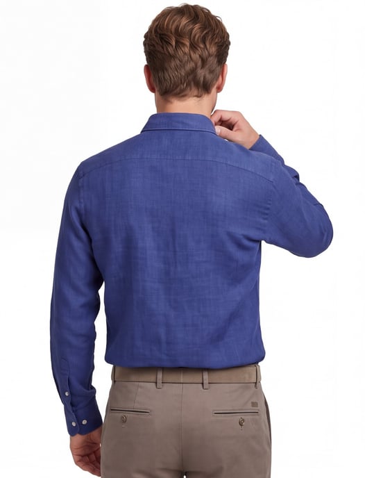 Overhemd Seidensticker linnen donkerblauw regular fit - Image 2