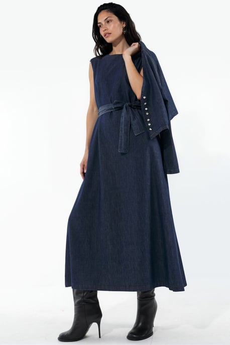 Denim Jas & Maxi Jurk Twee-Delige Set - Image 1