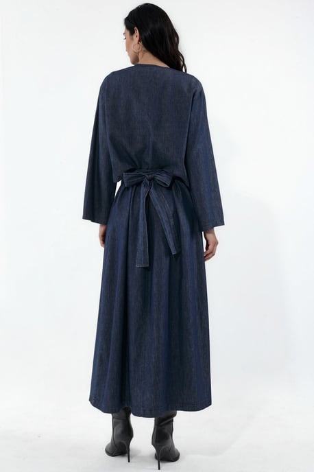 Denim Jas & Maxi Jurk Twee-Delige Set - Image 3