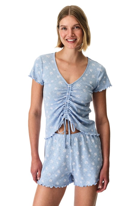 Coralie Pointel Crunchy Bloemenpatroon Korte Mouwen Shorts Pyjama Set - Image 1