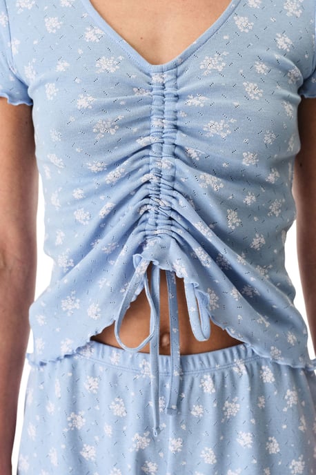 Coralie Pointel Crunchy Bloemenpatroon Korte Mouwen Shorts Pyjama Set - Image 2