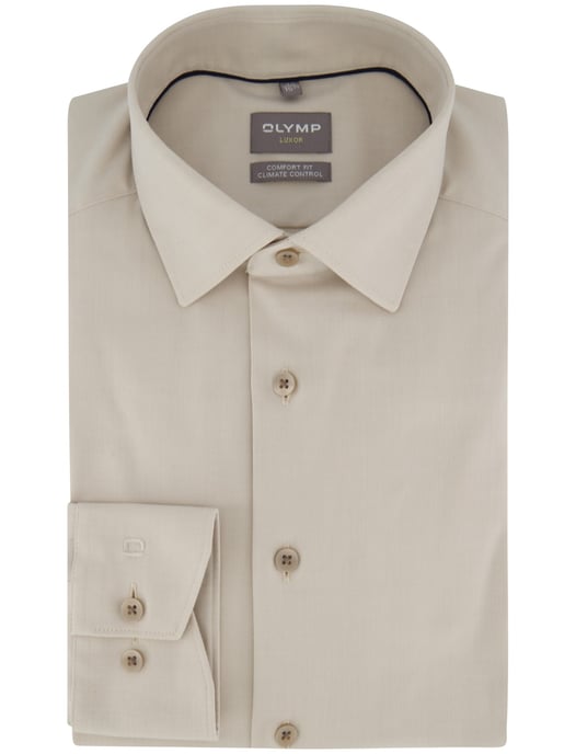 Overhemd Olymp beige wijde fit sem-wide spread boord - Image 2