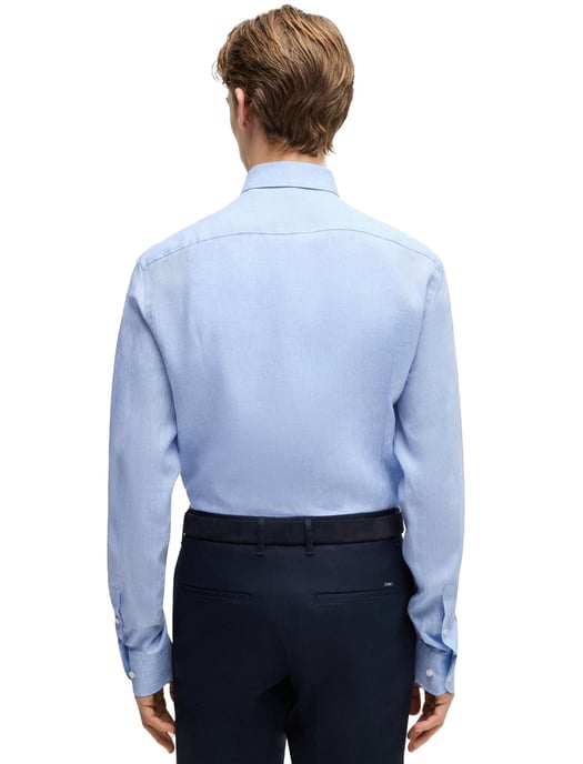BOSS overhemd lichtblauw Slim Fit Pure Linen linnen - Image 2