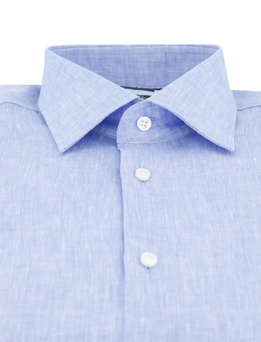 BOSS overhemd lichtblauw Slim Fit Pure Linen linnen - Image 3