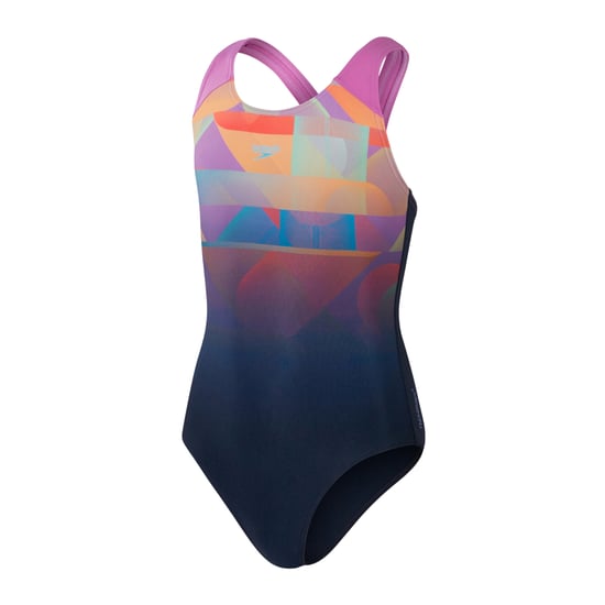 Speedo Meisjes Plaatsing Digitale Print Splashback Eendelig Badpak (Marineblauw) - Image 1