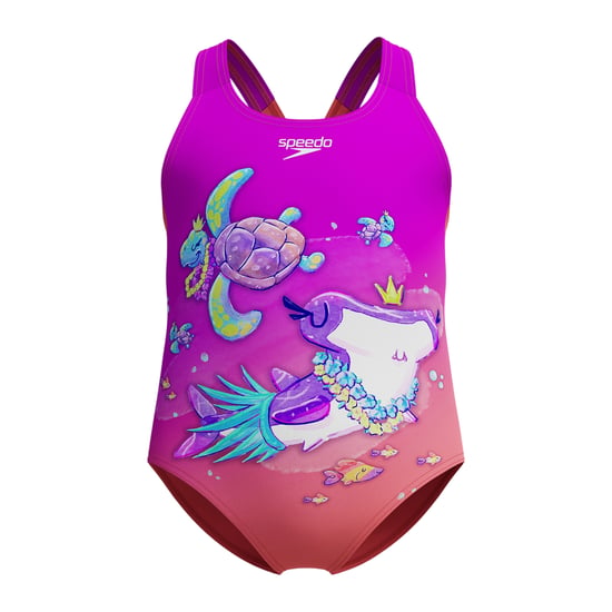 Speedo Meisjes Digitale Print Badpak (Paars) - Image 1