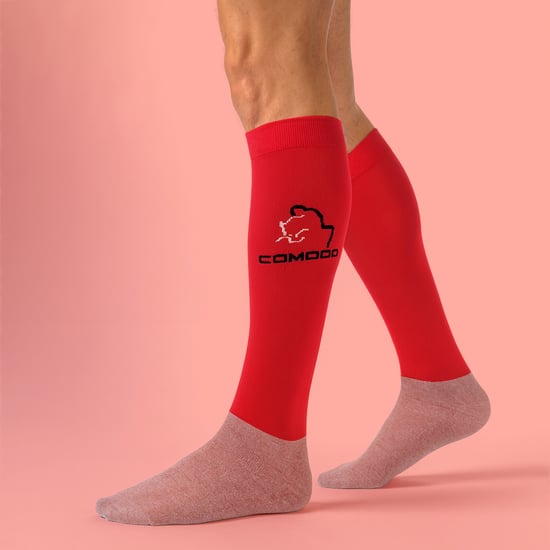 Comodo - Dames Kniehoge Paardrijsokken - Rood - Image 3
