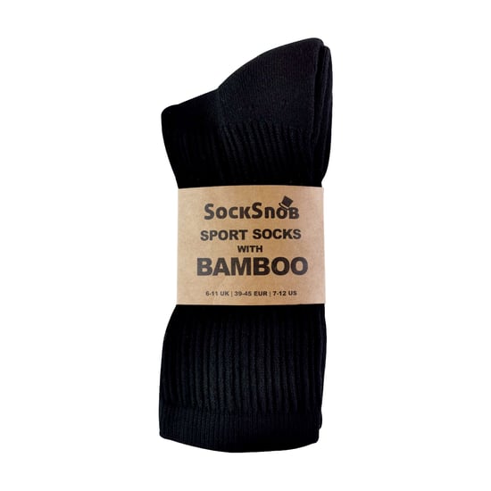 6 paar sportsokken van bamboe/biologisch katoen - Zwart - Image 2