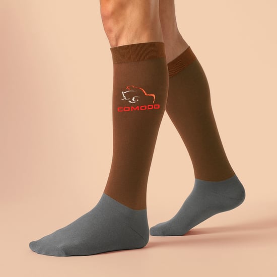 Comodo - Dames Kniehoge Paardrijsokken - Beige - Image 3