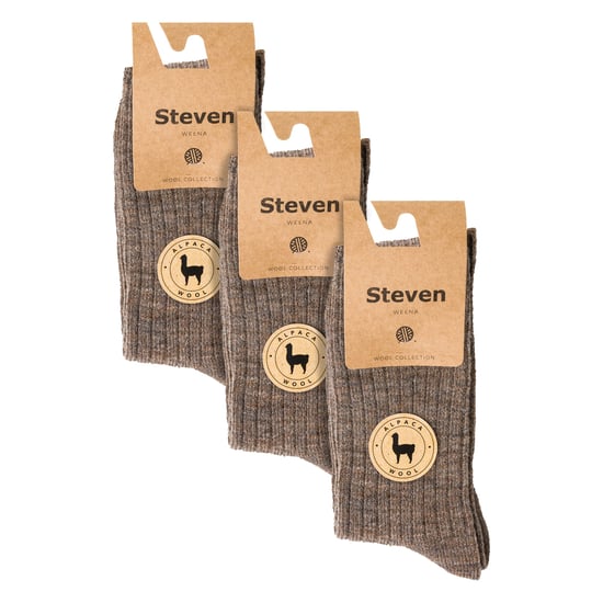 Steven - 3 Paar Heren Alpaca Wol Sokken | Winter Dikke Warm Wandelen Boot Sokken - Beige - Image 2