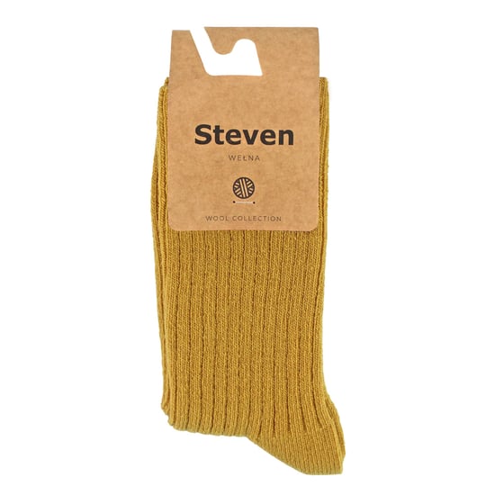 Steven - 1 Paar Dames Wol Jurk Sokken - Thermische Gebreide Sokken voor Winter - Geel - Image 2