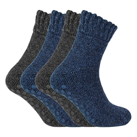 4 paar multiverpakking merinowollen pantoffelsokken voor heren | Sock Snob | Warme dikke wollen sokken - Diverse - Image 5