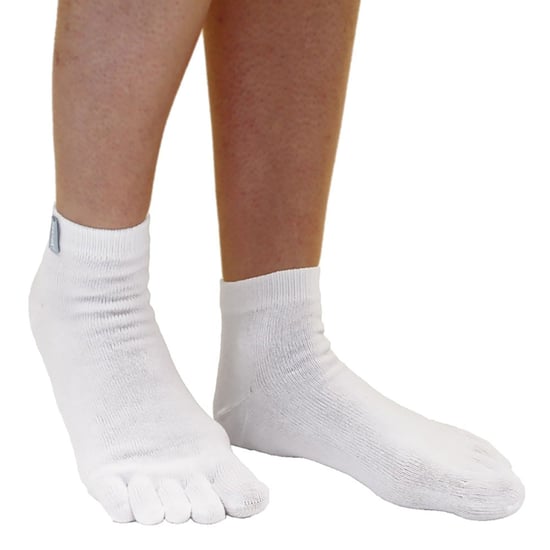 TOETOE - Heren & Dames Essentiële Vochtafvoerende Katoenen Enkelteen Sokken - Wit - Image 5