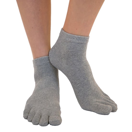 TOETOE - Essential Vochtregulerende Katoenen Enkeltenen Sokken voor Mannen en Dames - Grijs - Image 3