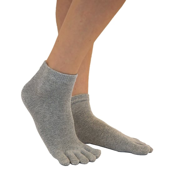 TOETOE - Essential Vochtregulerende Katoenen Enkeltenen Sokken voor Mannen en Dames - Grijs - Image 4