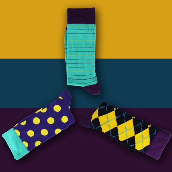 HS by Happy Socks - Heren 3-pack Fun Novelty Kousen - Ruitpatroon (Paars) - Image 3