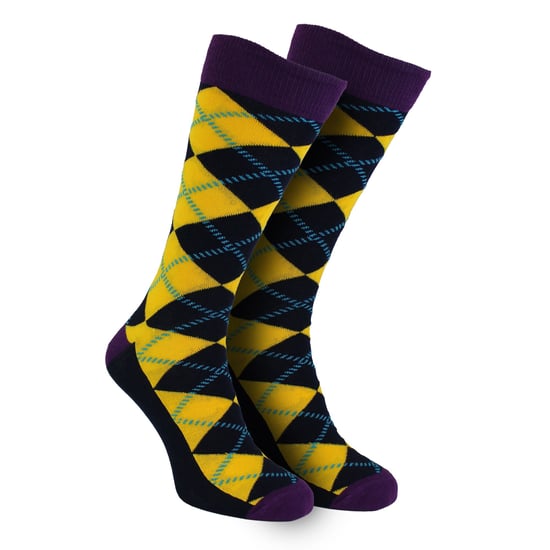 HS by Happy Socks - Heren 3-pack Fun Novelty Kousen - Ruitpatroon (Paars) - Image 4