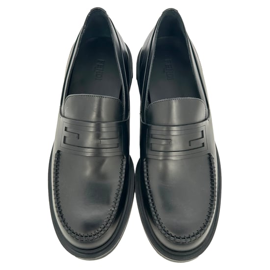 Fendi Frame Slip-On Loafers in zwart kalfsleer - Image 5